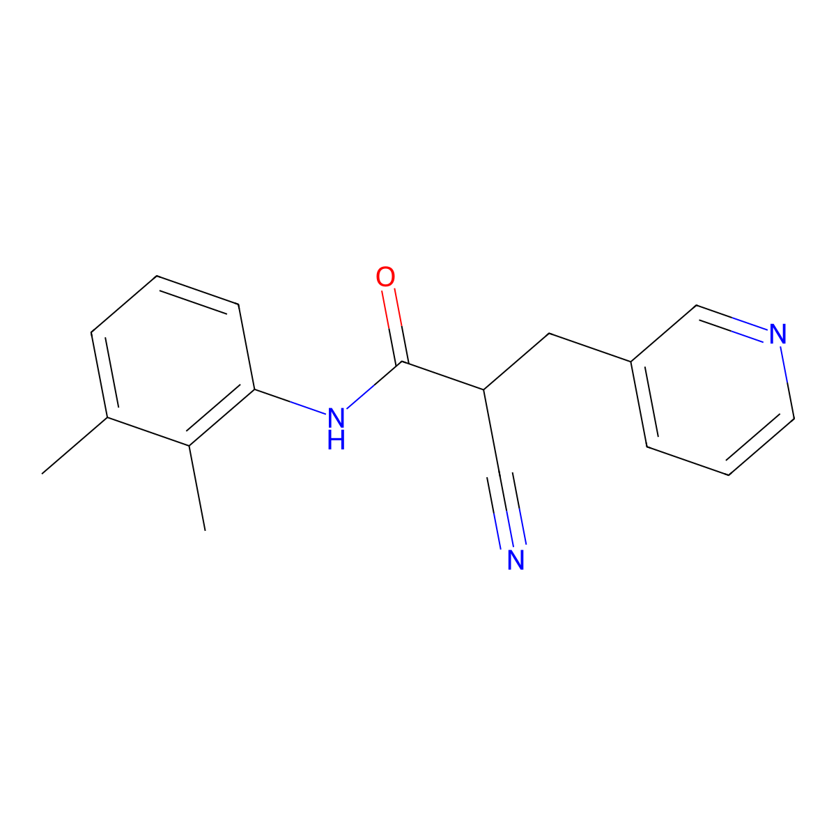 2-cyano-N-(2,3-dimethylphenyl)-3-(pyridin-3-yl)propanamide molecular structure, CAS 483359-24-6