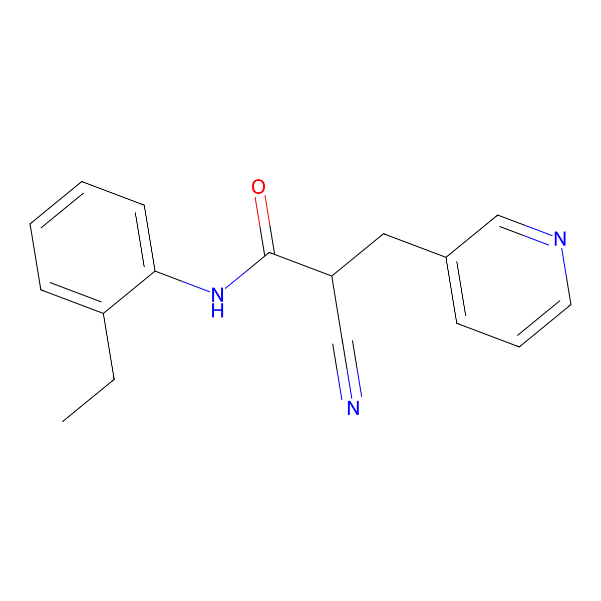 2-cyano-N-(2-ethylphenyl)-3-(pyridin-3-yl)propanamide molecular structure, CAS 483359-27-9