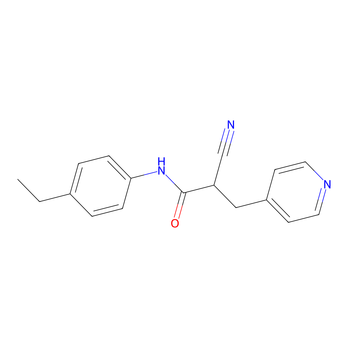 2-cyano-N-(4-ethylphenyl)-3-pyridin-4-ylpropanamide molecular structure, CAS 483359-31-5