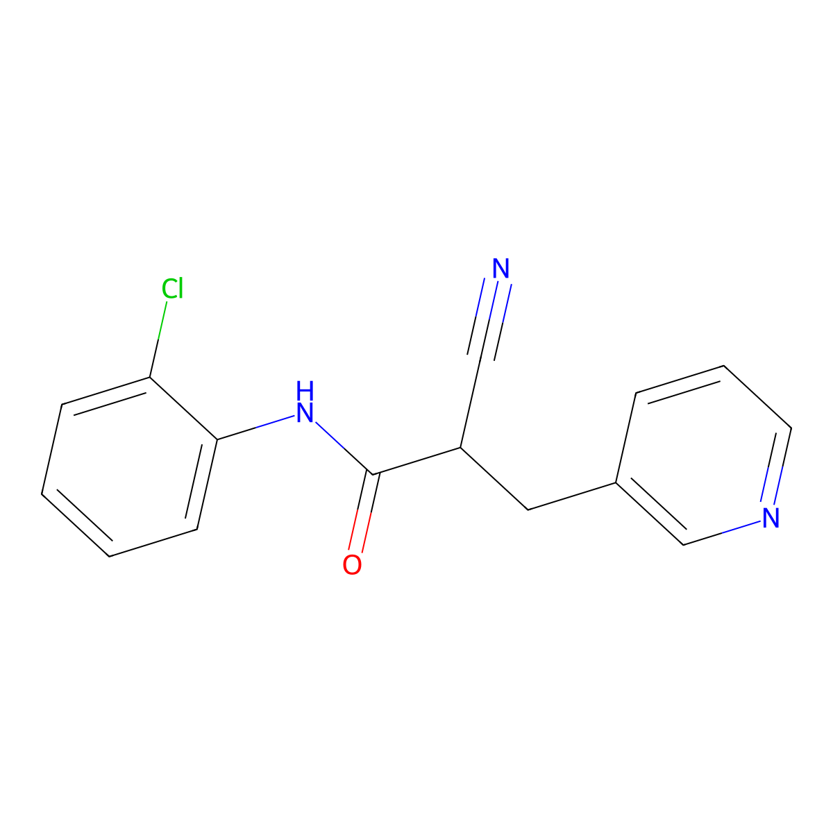 N-(2-chlorophenyl)-2-cyano-3-pyridin-3-ylpropanamide molecular structure, CAS 483359-32-6