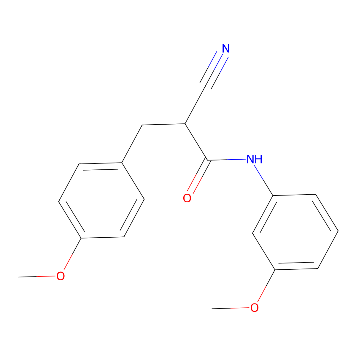 2-cyano-N-(3-methoxyphenyl)-3-(4-methoxyphenyl)propanamide molecular structure, CAS 483359-53-1