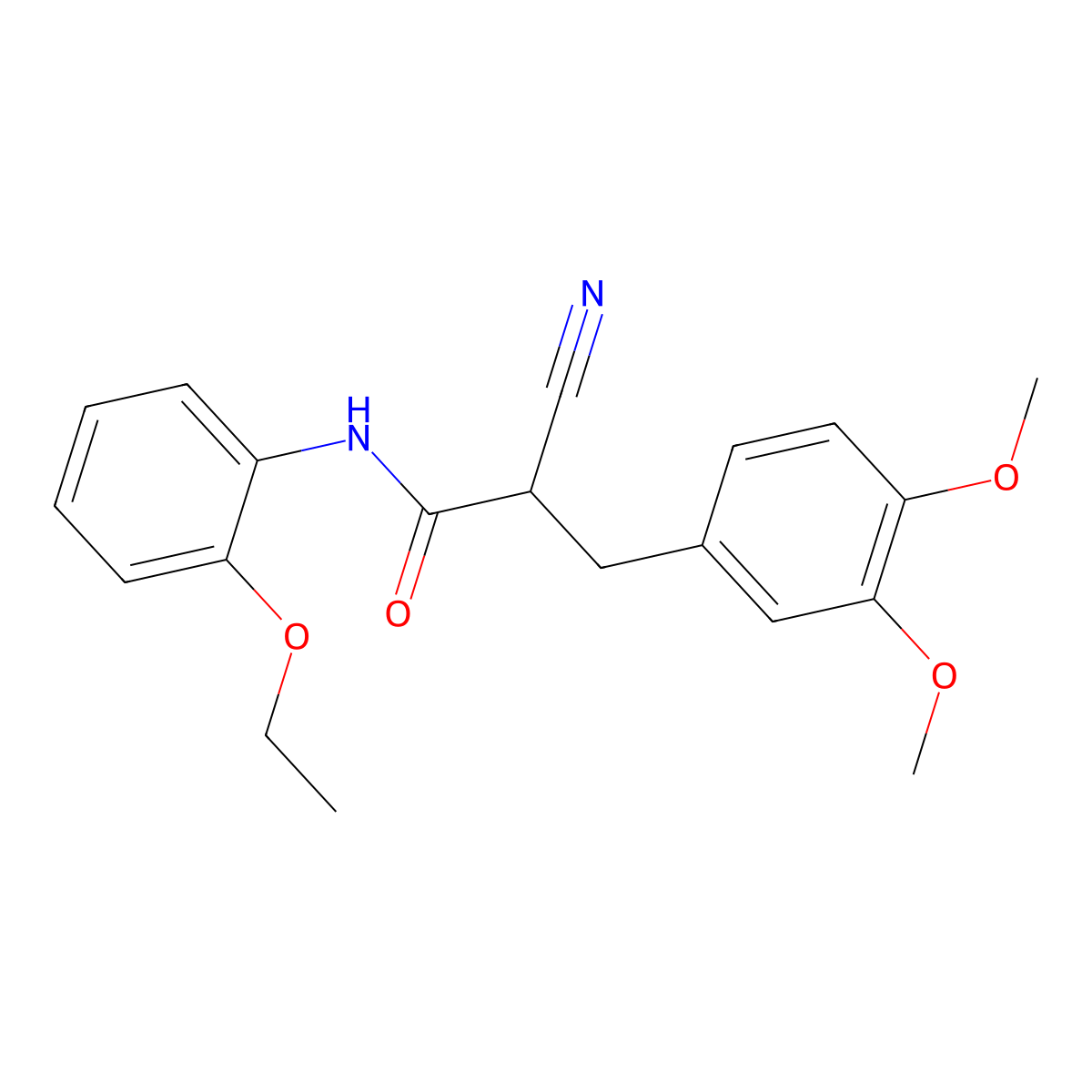 2-cyano-3-(3,4-dimethoxyphenyl)-N-(2-ethoxyphenyl)propanamide molecular structure, CAS 483359-65-5