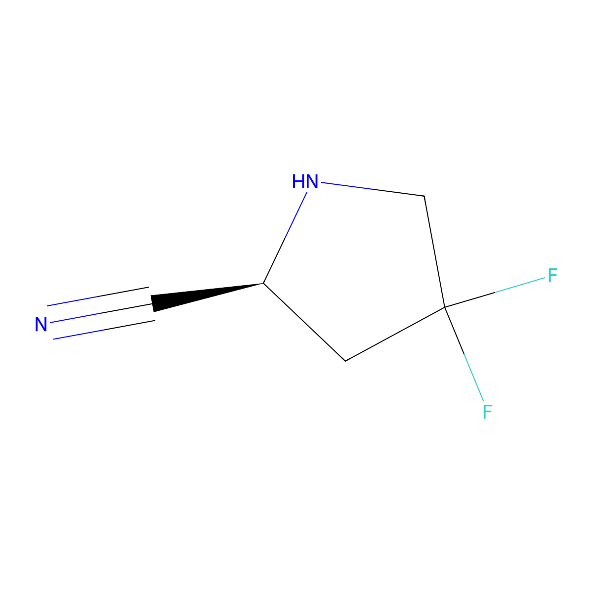 (S)-4,4-Difluoropyrrolidine-2-carbonitrile molecular structure, CAS 483366-15-0