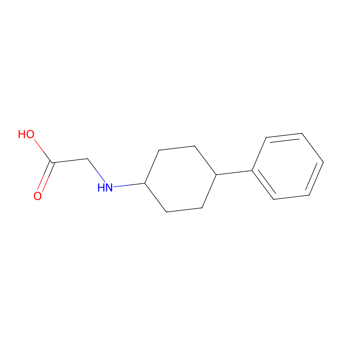 2-[(4-Phenylcyclohexyl)amino]acetic acid molecular structure, CAS 483366-44-5