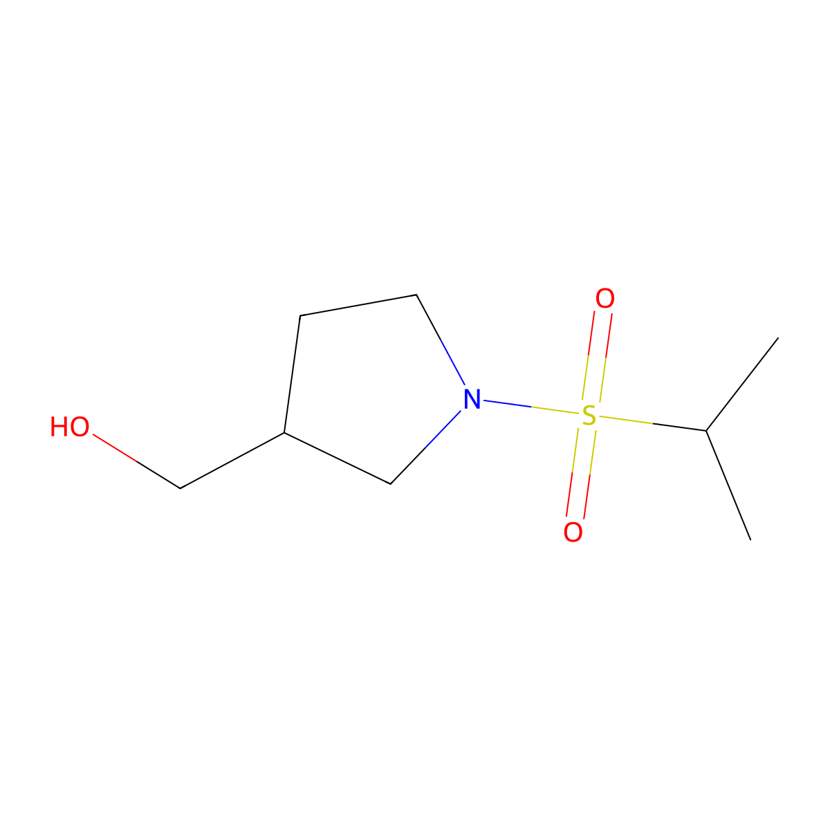 (R)-(1-(isopropylsulfonyl)pyrrolidin-3-yl)methanol molecular structure, CAS 483366-63-8