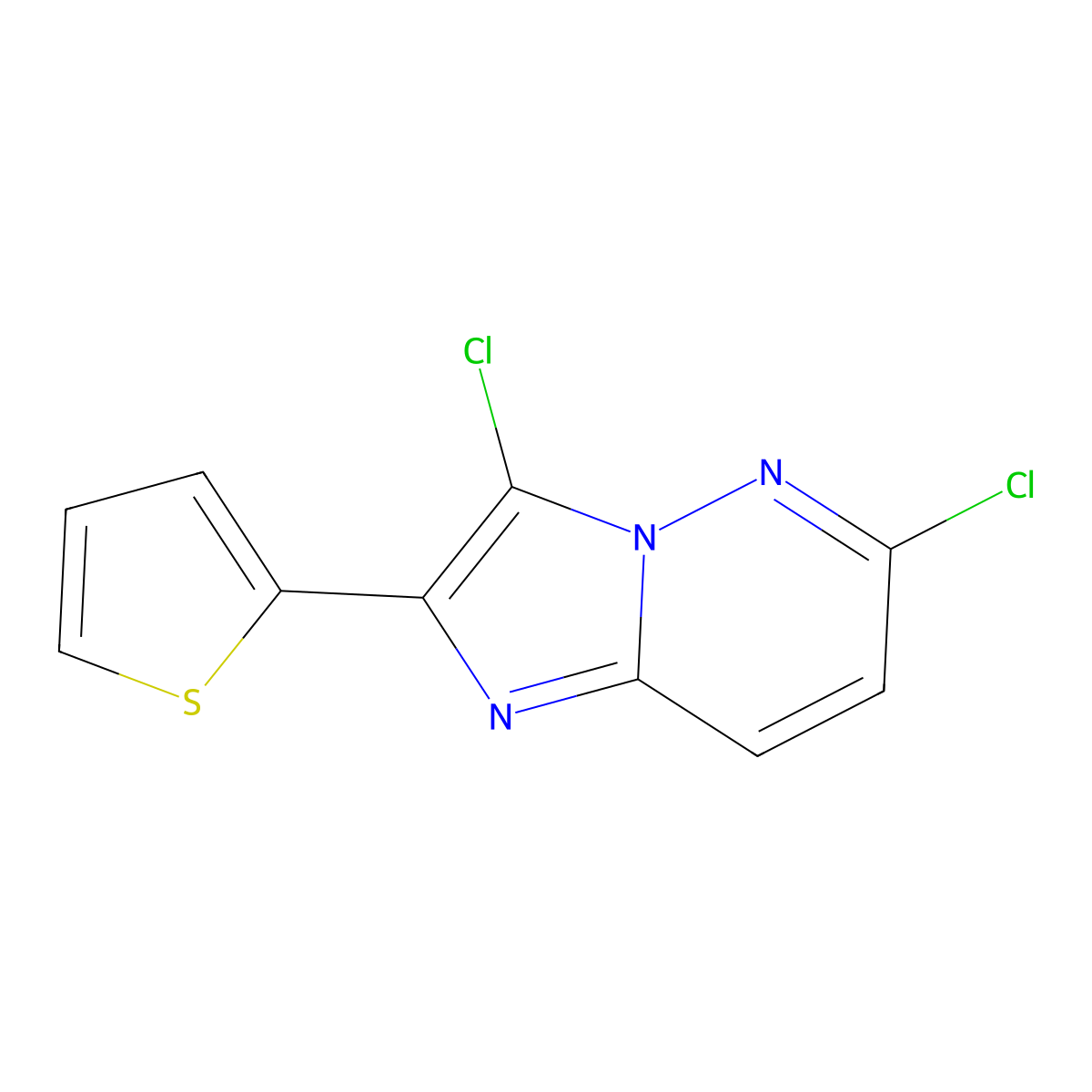 3,6-Dichloro-2-(2-thienyl)imidazo[1,2-b]pyridazine molecular structure, CAS 483367-56-2