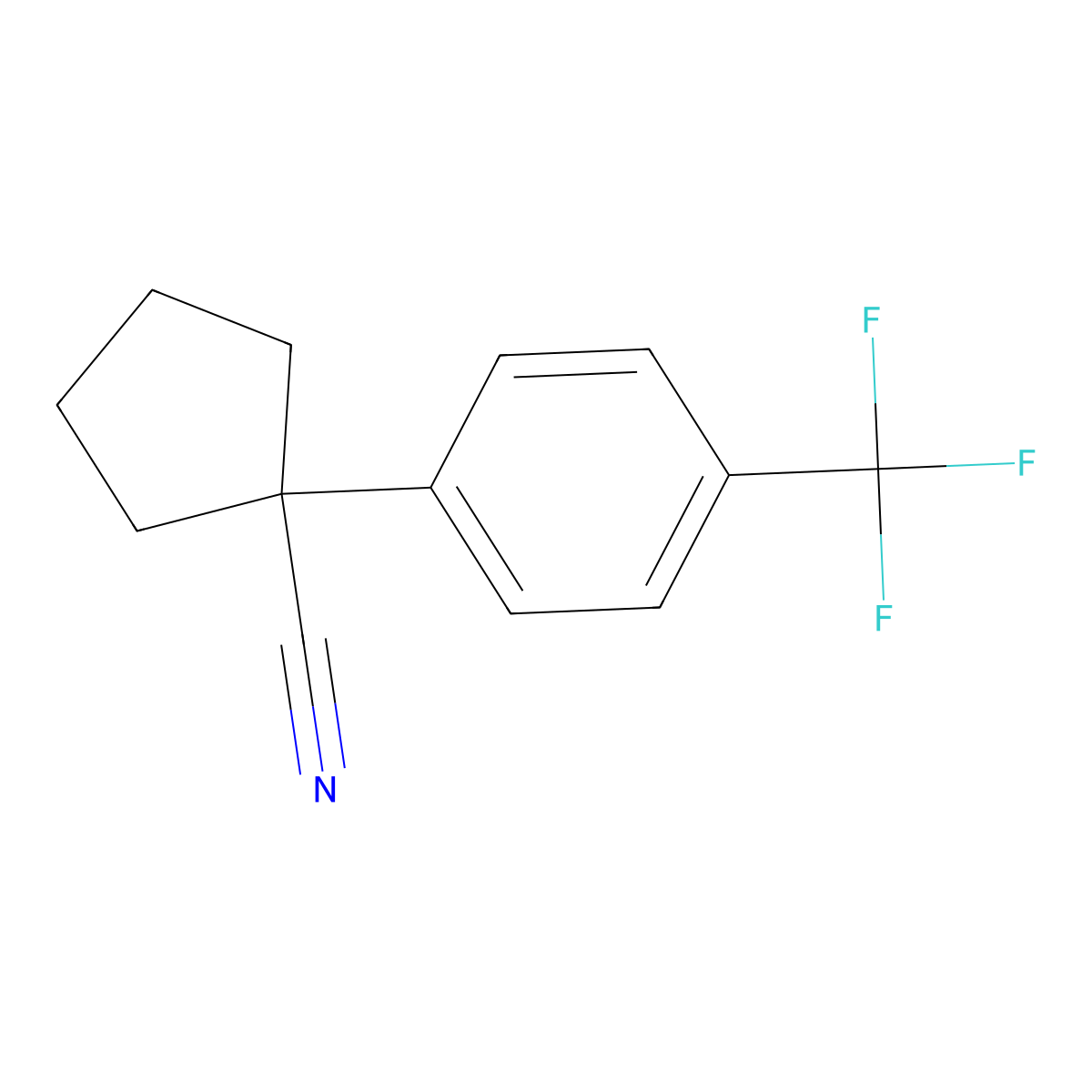 1-(4-(Trifluoromethyl)phenyl)cyclopentanecarbonitrile molecular structure, CAS 483368-73-6