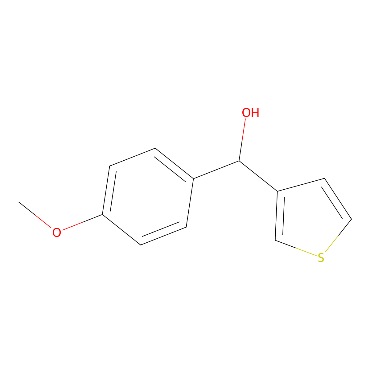 4-Methoxyphenyl-(3-thienyl)methanol molecular structure, CAS 4834-74-6