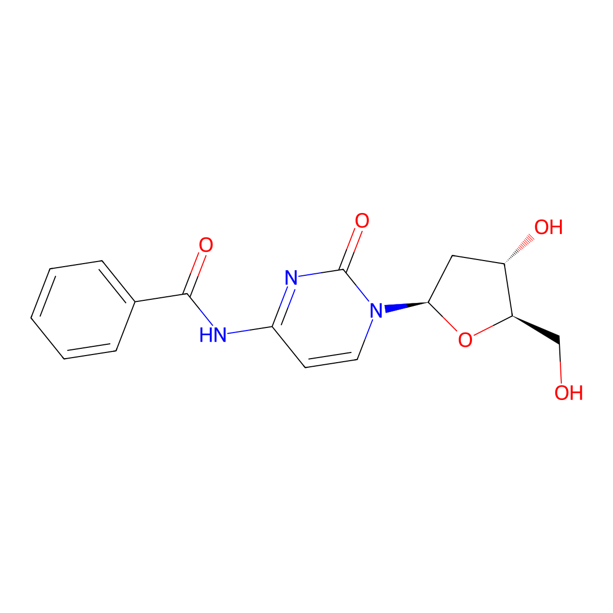 N4-Benzoyl-2'-deoxycytidine molecular structure, CAS 4836-13-9