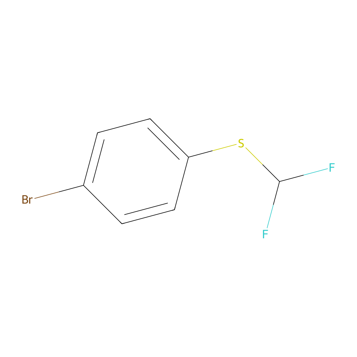 1-Bromo-4-[(difluoromethyl)sulfanyl]benzene molecular structure, CAS 4837-14-3