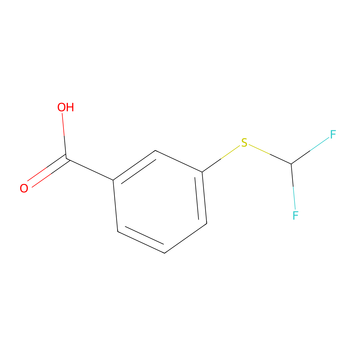 3-(Difluoromethylthio)benzoic acid molecular structure, CAS 4837-24-5