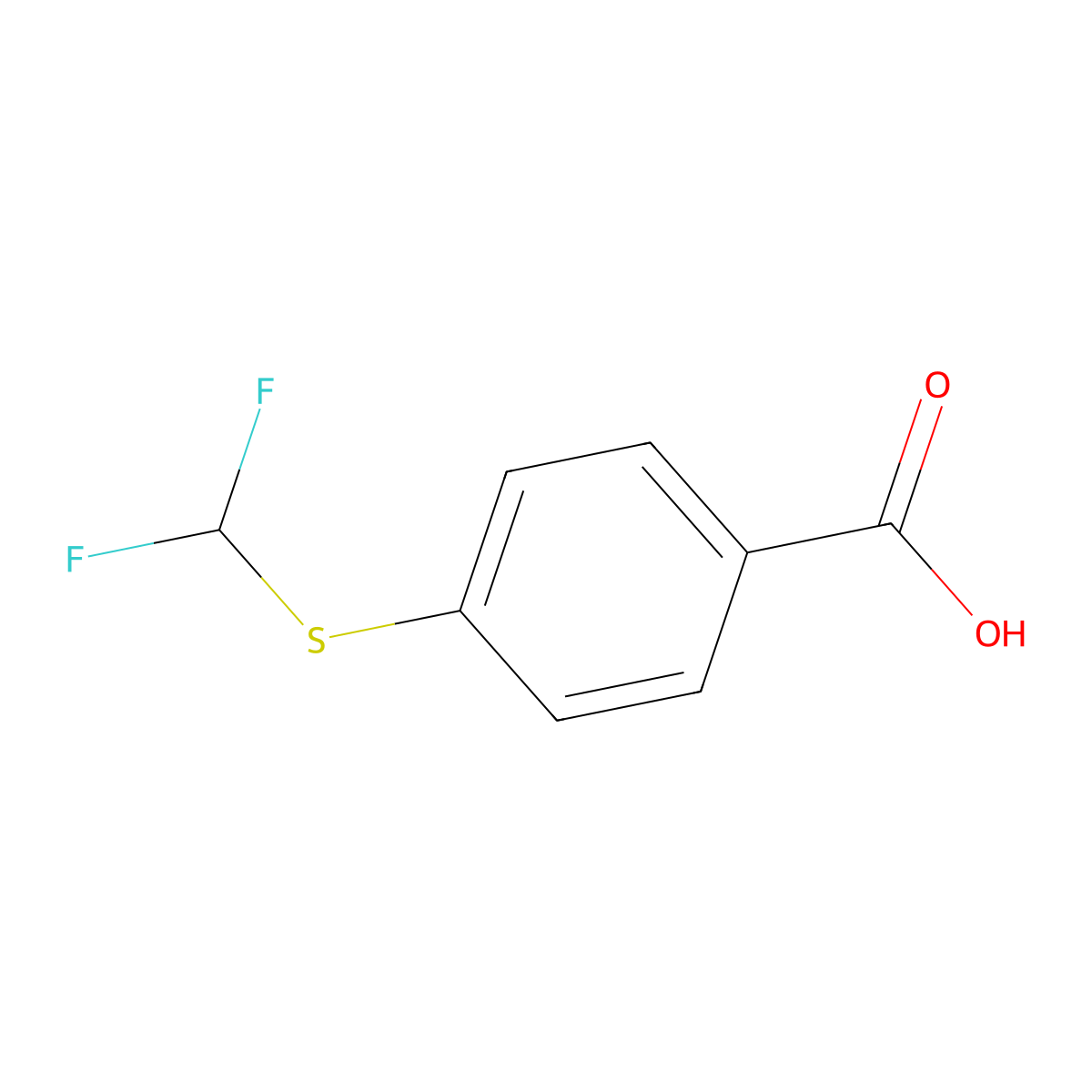 4-[(Difluoromethyl)sulfanyl]benzoic acid molecular structure, CAS 4837-26-7