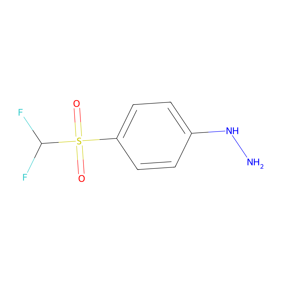 {4-[(Difluoromethyl)sulfonyl]phenyl}hydrazine molecular structure, CAS 4837-28-9