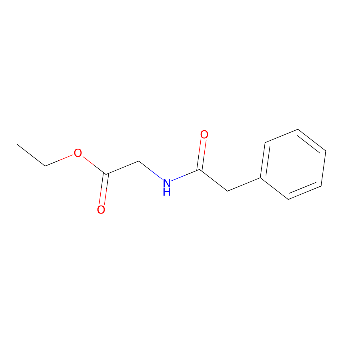 Ethyl 2-[(2-phenylacetyl)amino]acetate molecular structure, CAS 4838-35-1