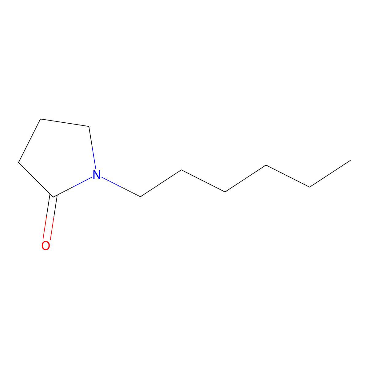 2-Pyrrolidinone, 1-hexyl- molecular structure, CAS 4838-65-7
