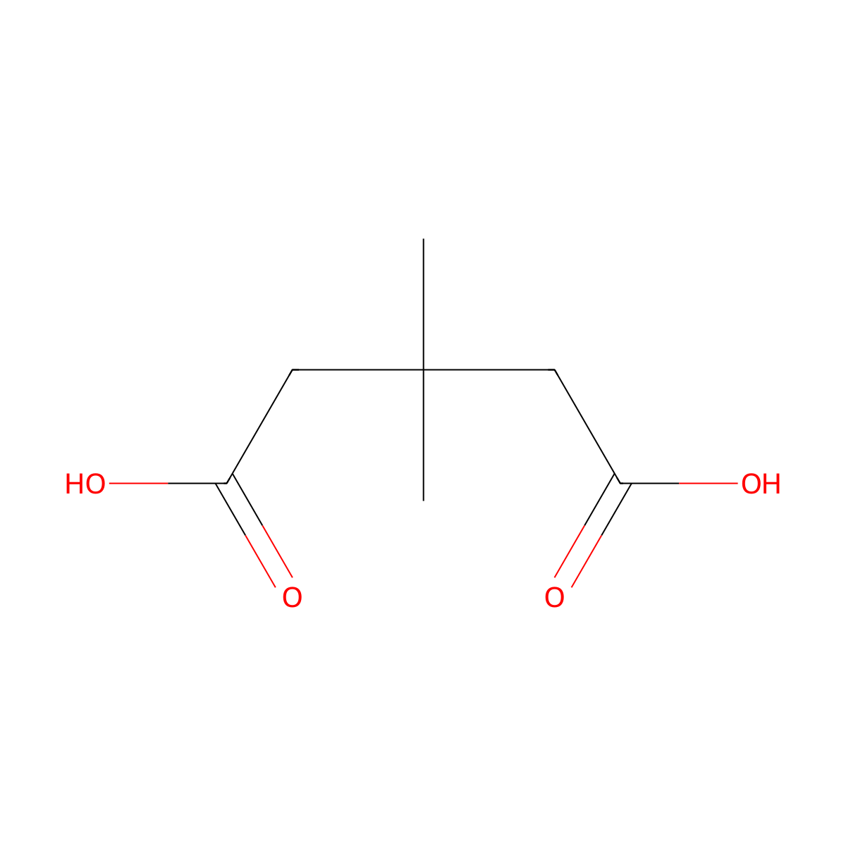 3,3-Dimethylglutaric acid molecular structure, CAS 4839-46-7