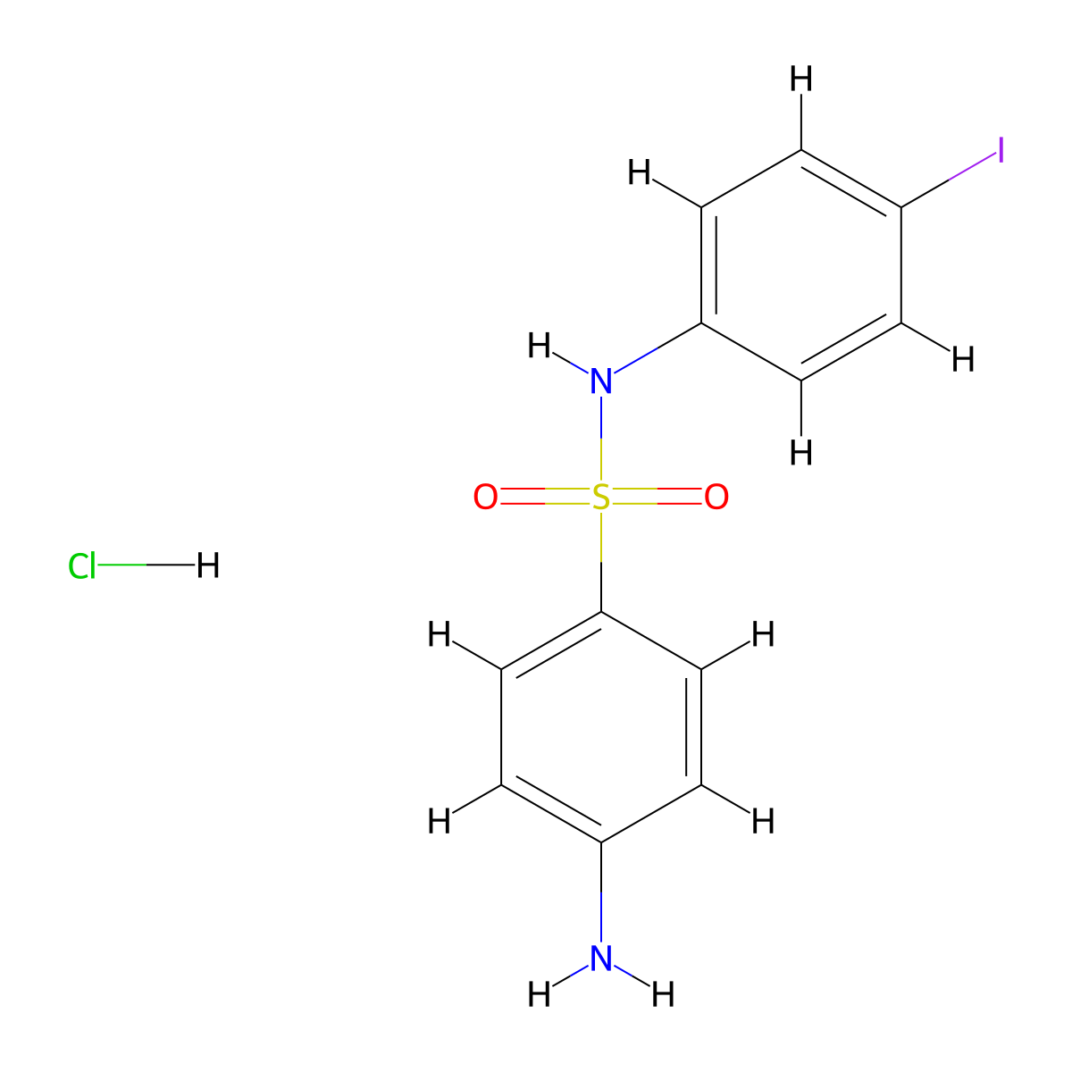 4-amino-N-(4-iodophenyl)benzenesulfonamide hydrochloride molecular structure, CAS 483966-69-4
