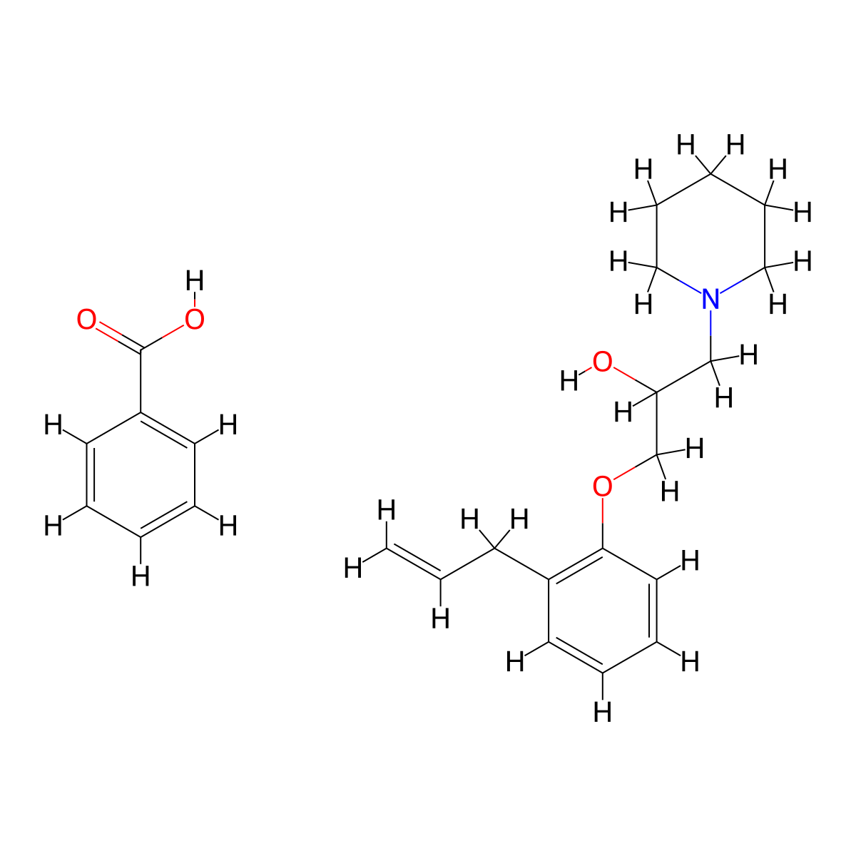 1-(2-Allylphenoxy)-3-(piperidin-1-yl)propan-2-ol benzoate molecular structure, CAS 483966-93-4