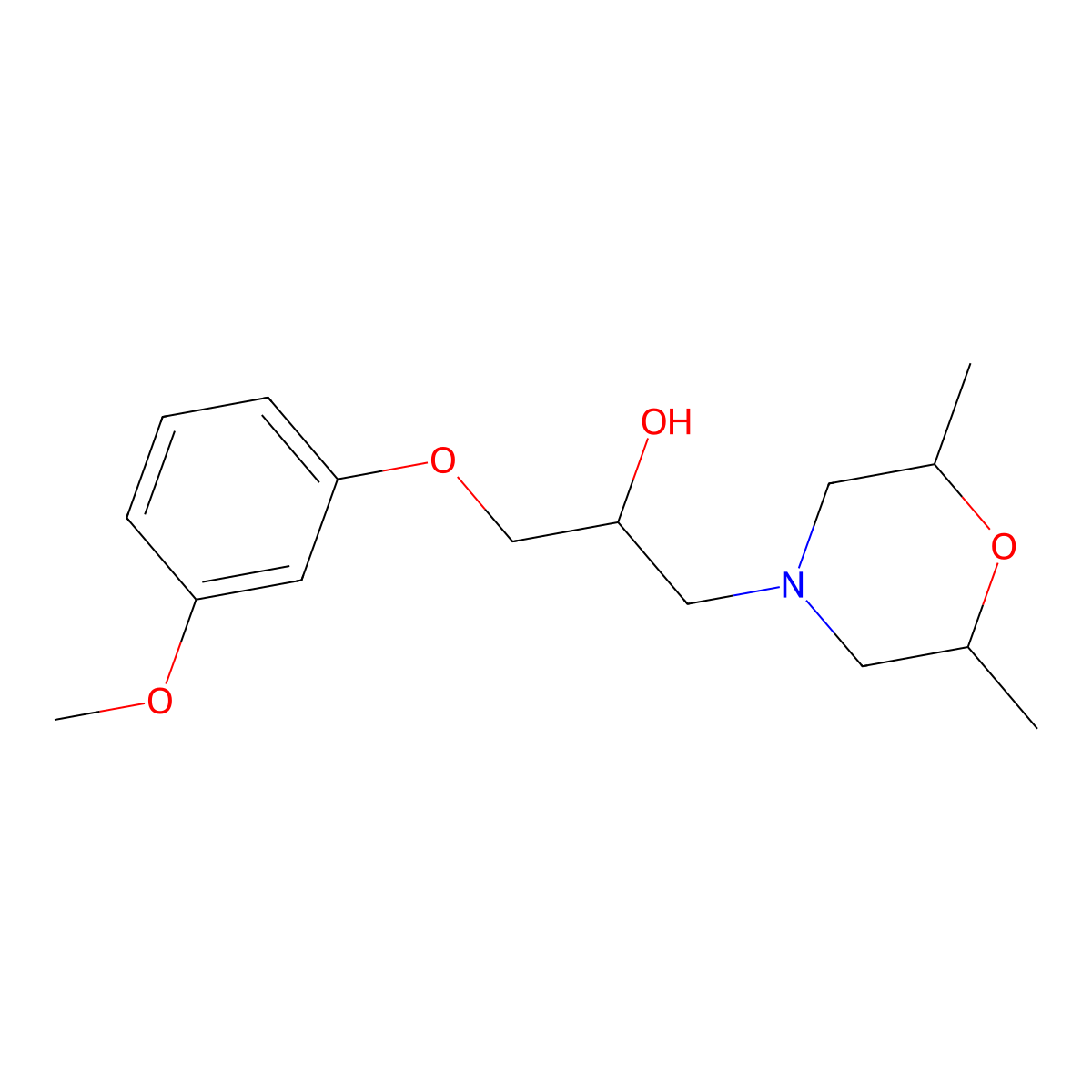 1-(2,6-Dimethylmorpholin-4-yl)-3-(3-methoxyphenoxy)propan-2-ol molecular structure, CAS 483968-02-1