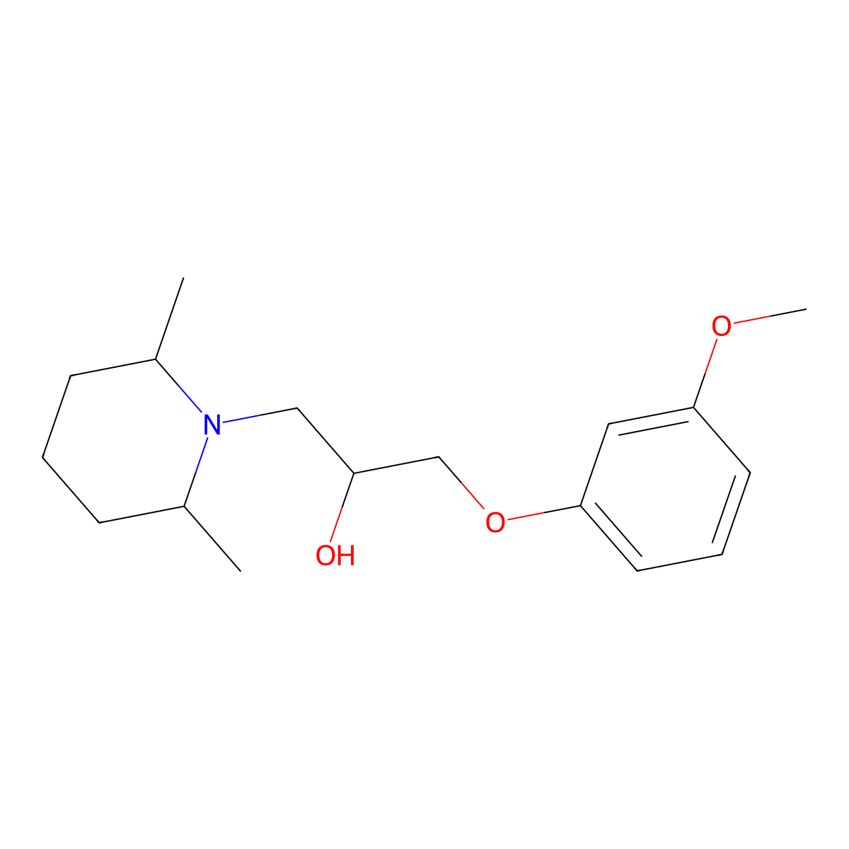 1-(2,6-Dimethylpiperidin-1-yl)-3-(3-methoxyphenoxy)propan-2-ol molecular structure, CAS 483968-03-2