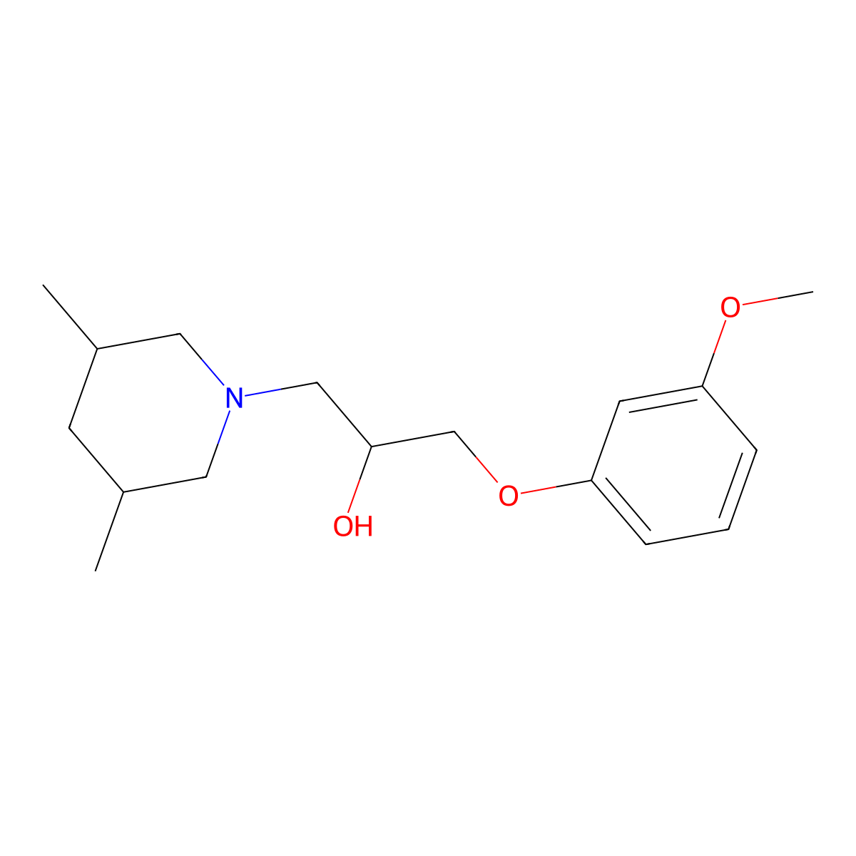 1-(3,5-Dimethylpiperidin-1-yl)-3-(3-methoxyphenoxy)propan-2-ol molecular structure, CAS 483968-04-3