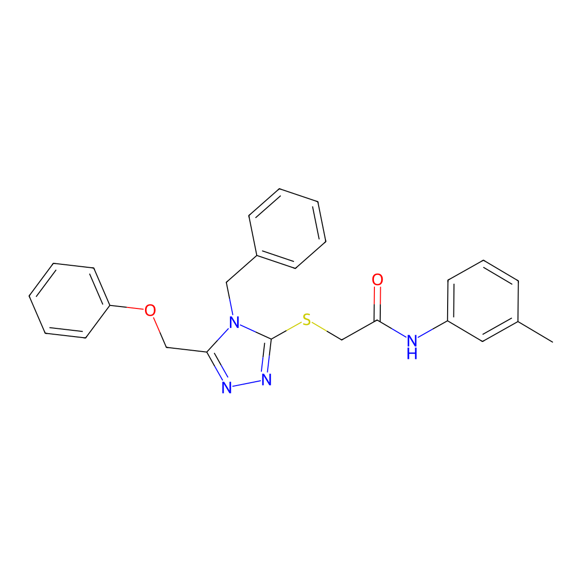 2-{[4-Benzyl-5-(phenoxymethyl)-4H-1,2,4-triazol-3-YL]sulfanyl}-N-(3-methylphenyl)acetamide molecular structure, CAS 483968-72-5