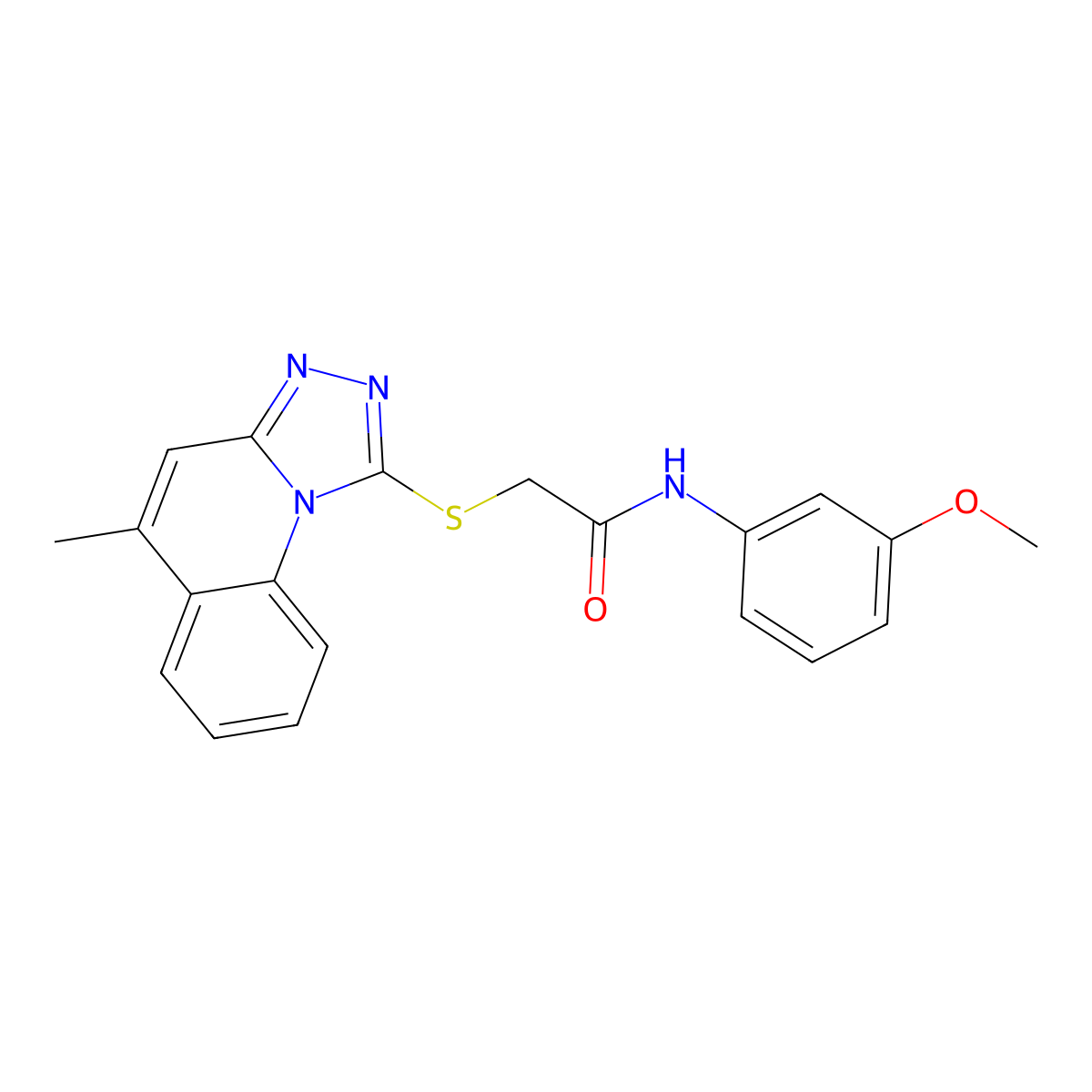 N-(3-methoxyphenyl)-2-((5-methyl-[1,2,4]triazolo[4,3-a]quinolin-1-yl)thio)acetamide molecular structure, CAS 483970-54-3