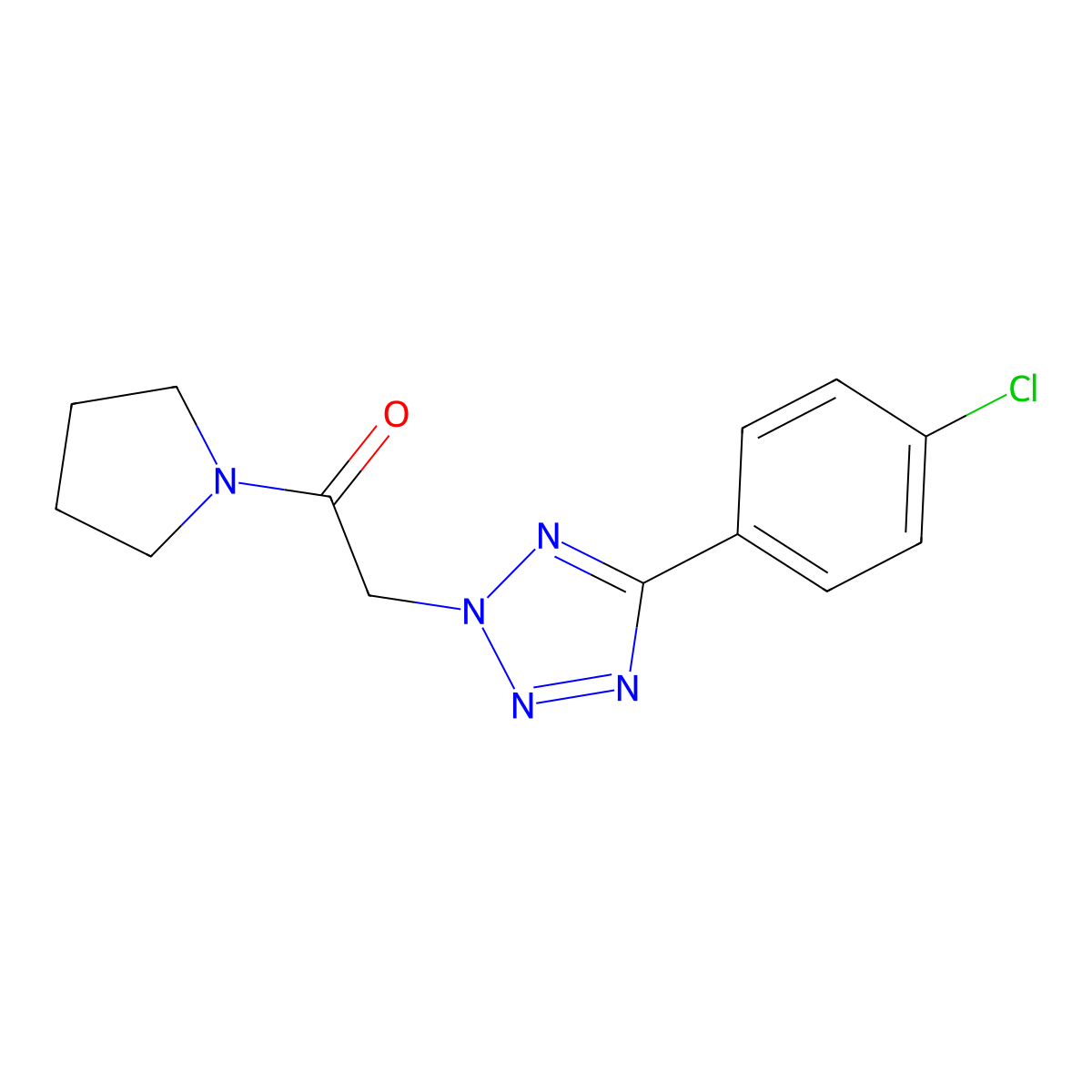 2-[5-(4-Chlorophenyl)-2h-1,2,3,4-tetrazol-2-yl]-1-(pyrrolidin-1-yl)ethan-1-one molecular structure, CAS 483974-59-0