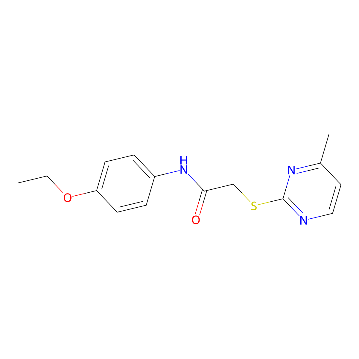 N-(4-ethoxyphenyl)-2-(4-methylpyrimidin-2-yl)sulfanylacetamide molecular structure, CAS 483977-61-3