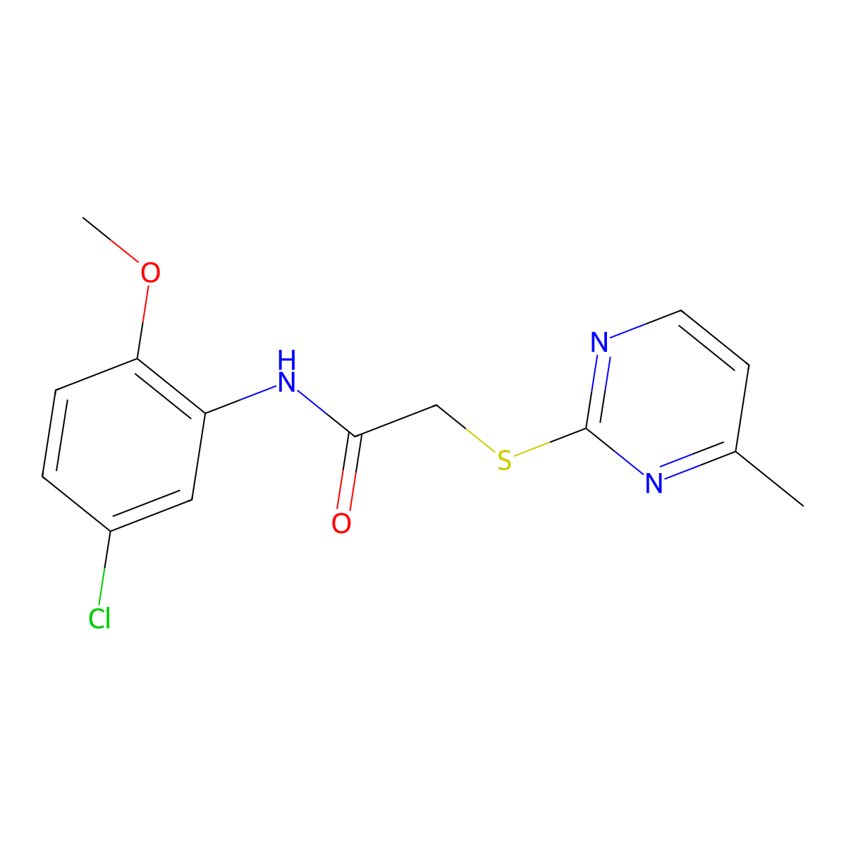 N-(5-chloro-2-methoxyphenyl)-2-(4-methylpyrimidin-2-yl)sulfanylacetamide molecular structure, CAS 483977-70-4