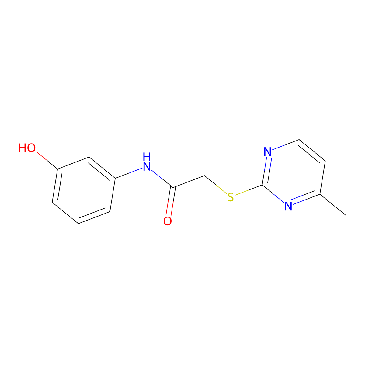 N-(3-Hydroxyphenyl)-2-[(4-methylpyrimidin-2-YL)sulfanyl]acetamide molecular structure, CAS 483977-73-7