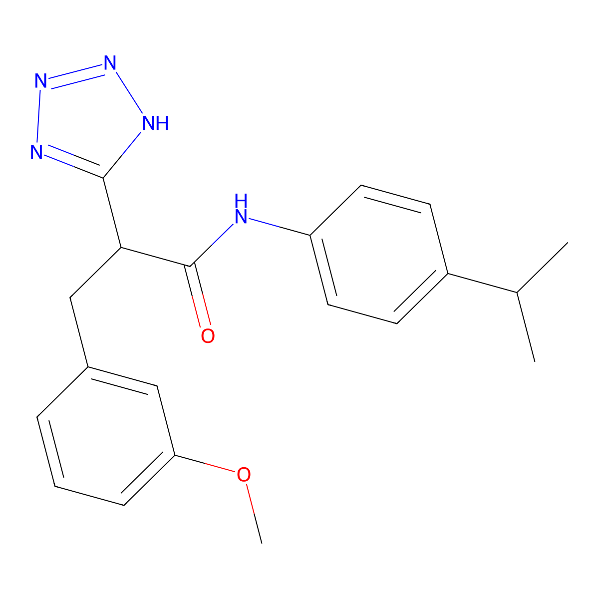 N-(4-isopropylphenyl)-3-(3-methoxyphenyl)-2-(2H-tetrazol-5-yl)propanamide molecular structure, CAS 483993-55-1