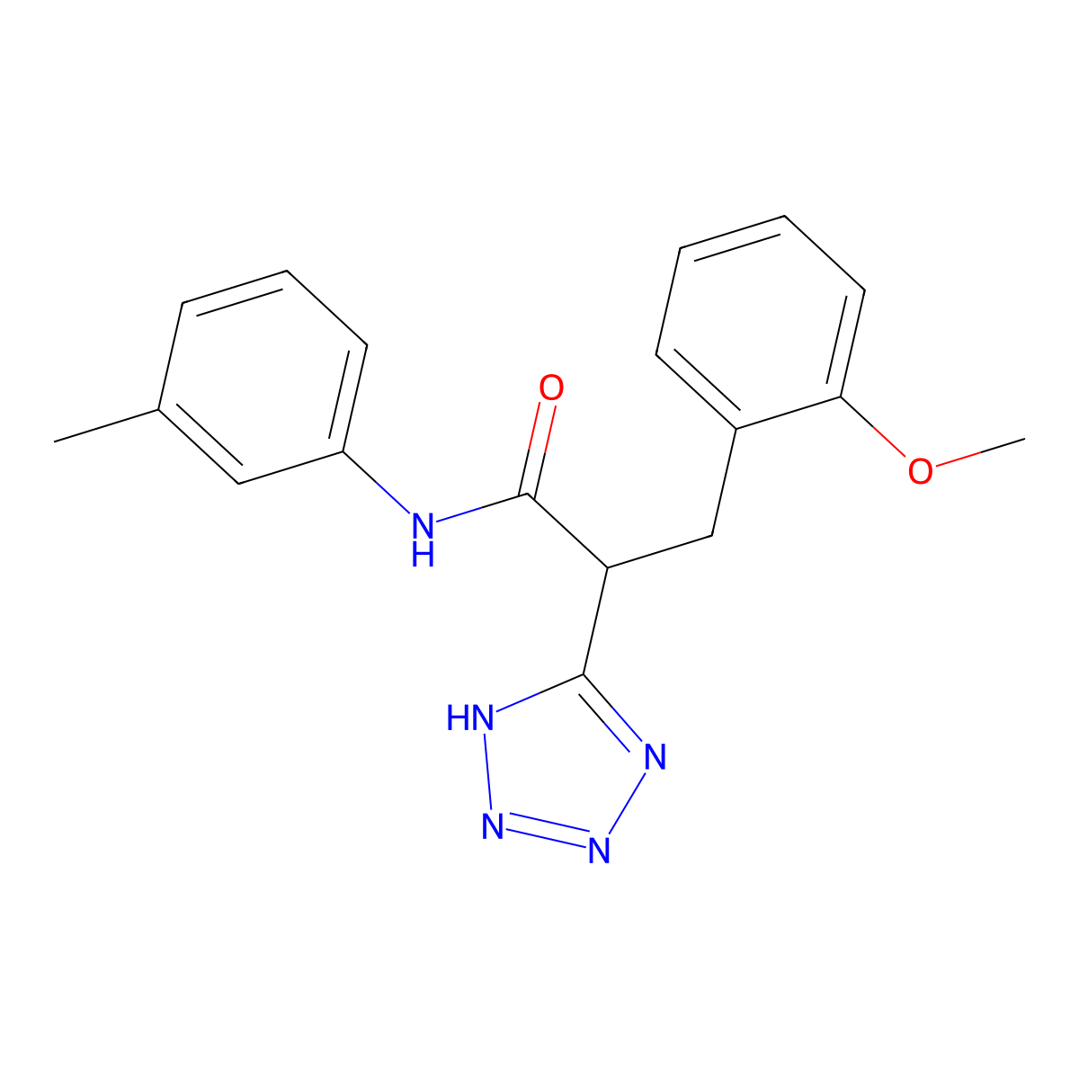 3-(2-methoxyphenyl)-N-(3-methylphenyl)-2-(2H-1,2,3,4-tetrazol-5-yl)propanamide molecular structure, CAS 483993-61-9