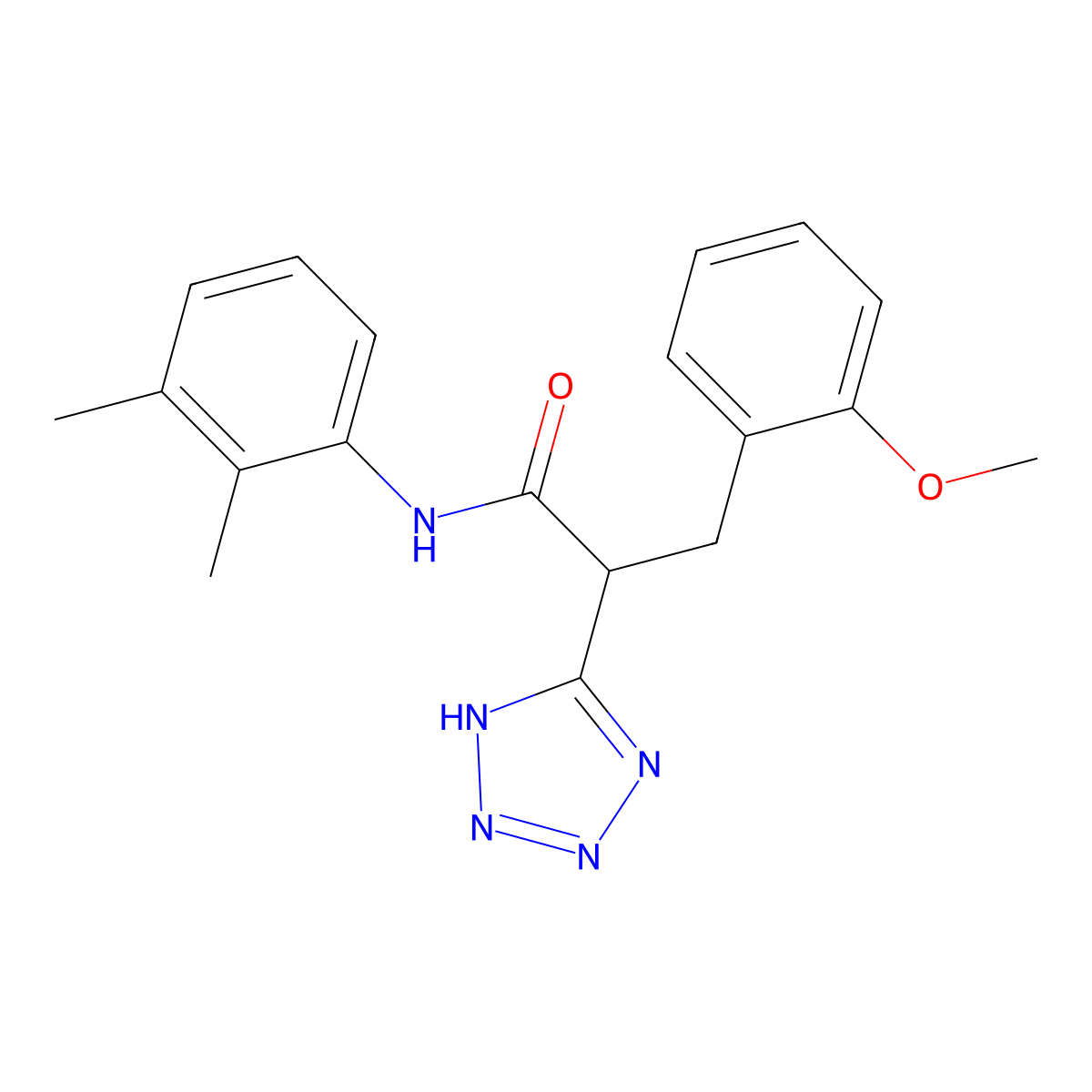 N-(2,3-dimethylphenyl)-3-(2-methoxyphenyl)-2-(2H-tetrazol-5-yl)propanamide molecular structure, CAS 483993-67-5