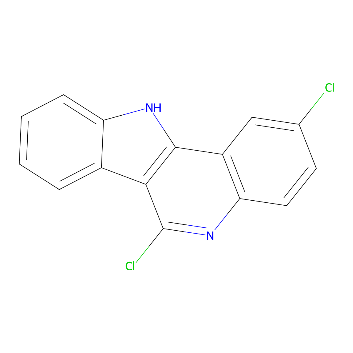 2,6-dichloro-11H-indolo[3,2-c]quinoline molecular structure, CAS 483995-53-5