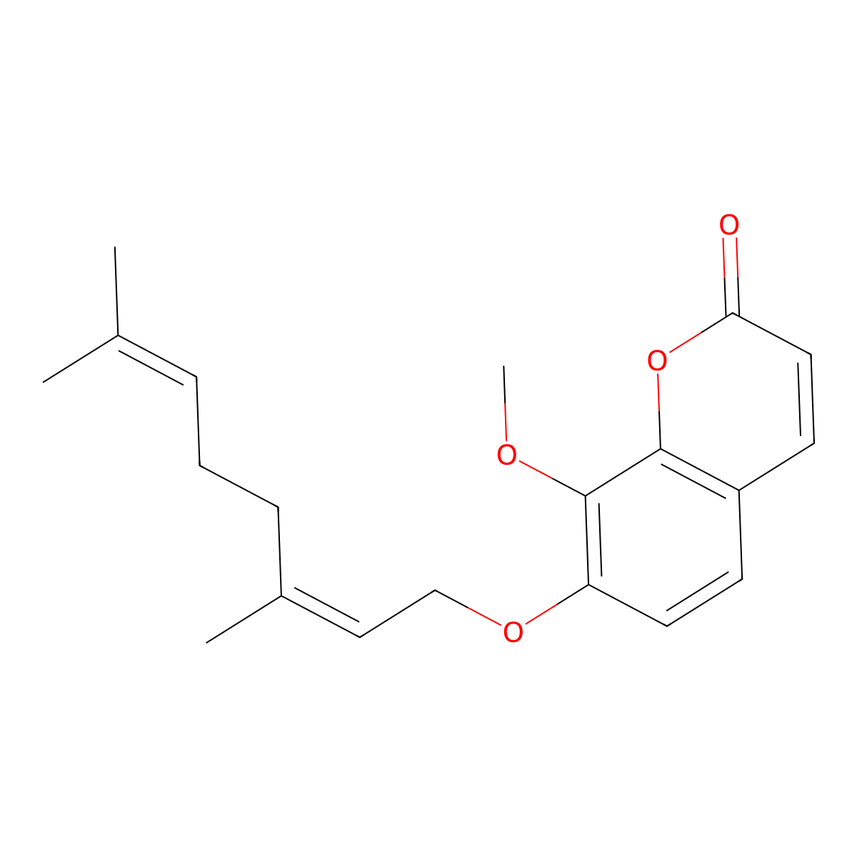 7-[(3,7-Dimethyl-2,6-octadien-1-yl)oxy]-8-methoxy-2H-1-benzopyran-2-one molecular structure, CAS 484-13-9