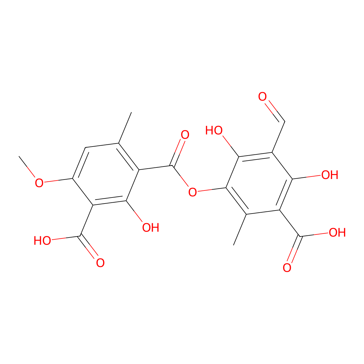 Thamnolic acid molecular structure, CAS 484-55-9