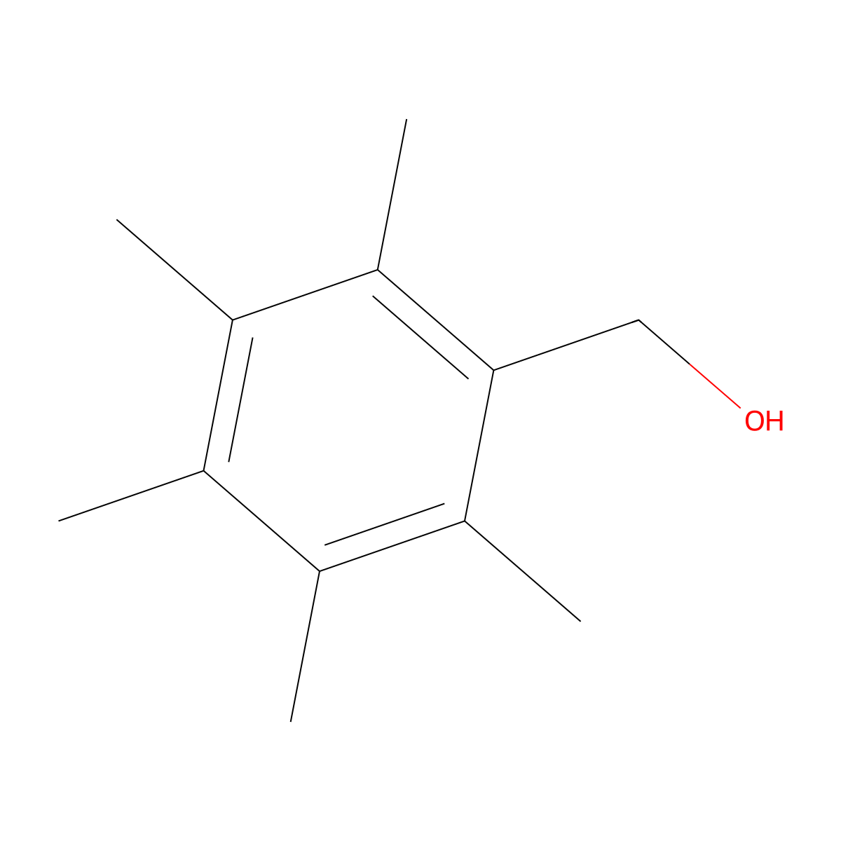 2,3,4,5,6-Pentamethylbenzyl alcohol molecular structure, CAS 484-66-2