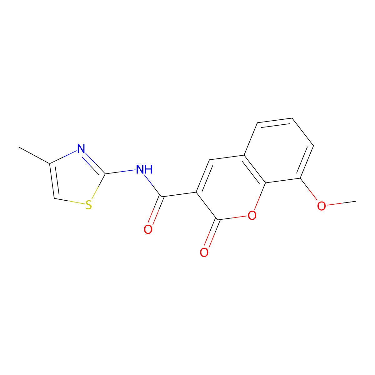 8-methoxy-N-(4-methylthiazol-2-yl)-2-oxo-2H-chromene-3-carboxamide molecular structure, CAS 484022-70-0