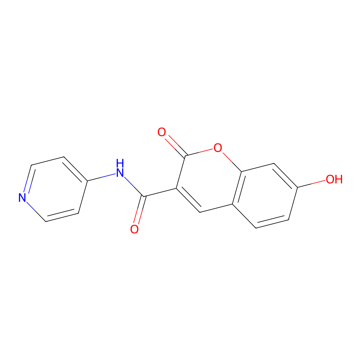 7-hydroxy-2-oxo-N-pyridin-4-yl-2H-chromene-3-carboxamide molecular structure, CAS 484022-76-6