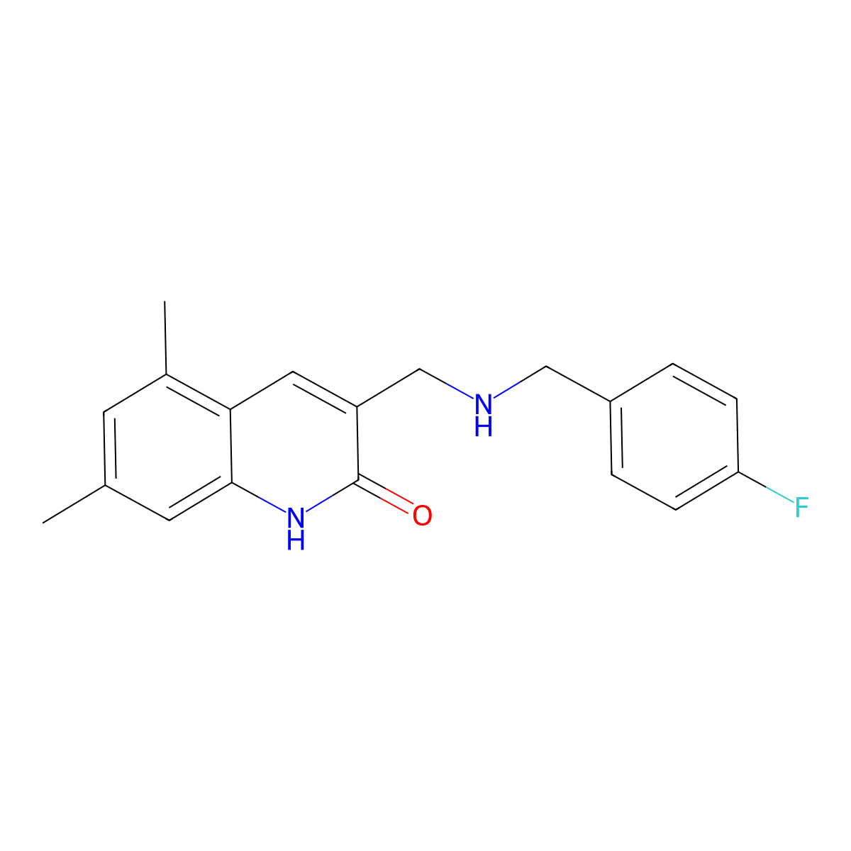 3-[(4-Fluoro-benzylamino)-methyl]-5,7-dimethyl-1H-quinolin-2-one molecular structure, CAS 484025-44-7