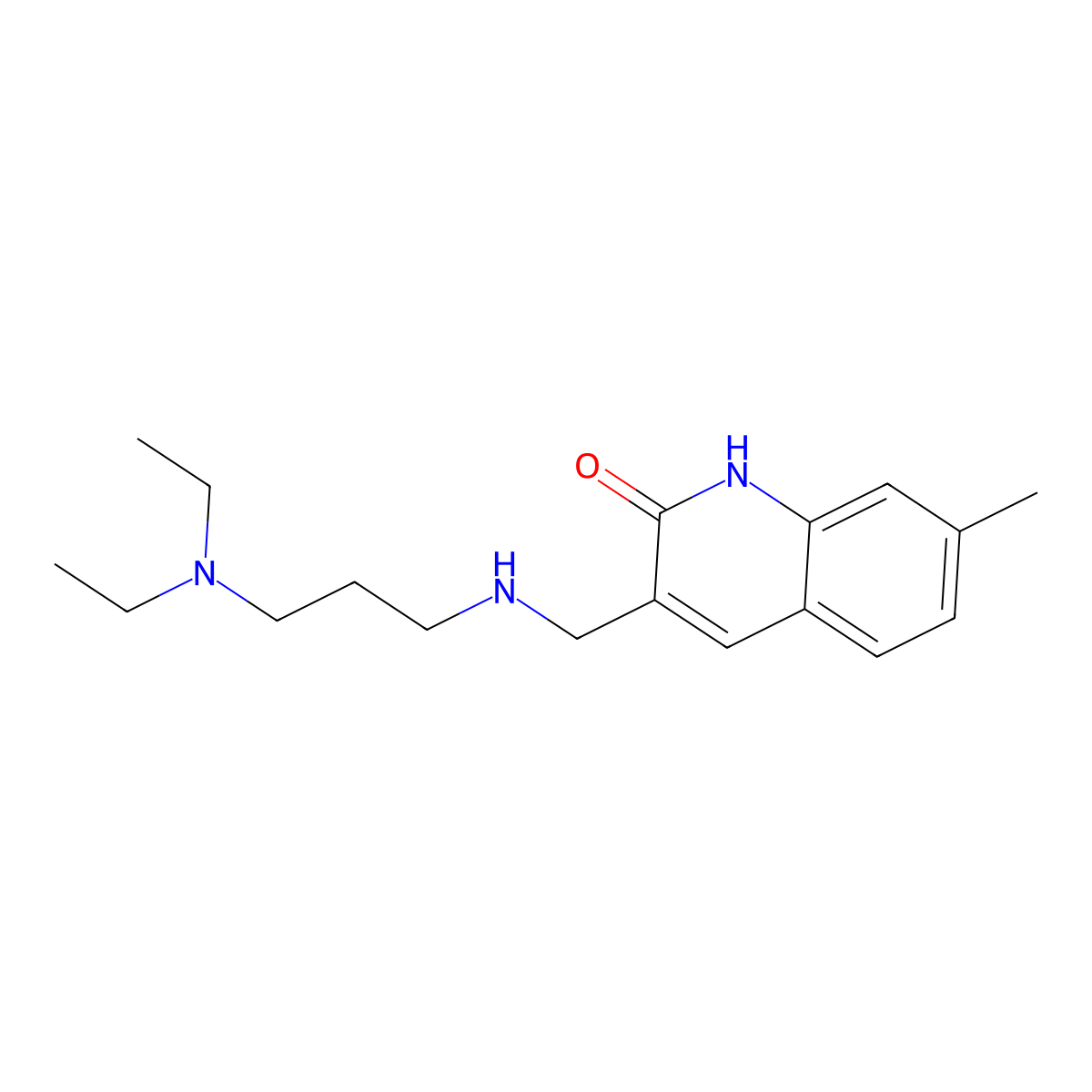 3-[(3-Diethylamino-propylamino)-methyl]-7-methyl-1H-quinolin-2-one molecular structure, CAS 484025-92-5