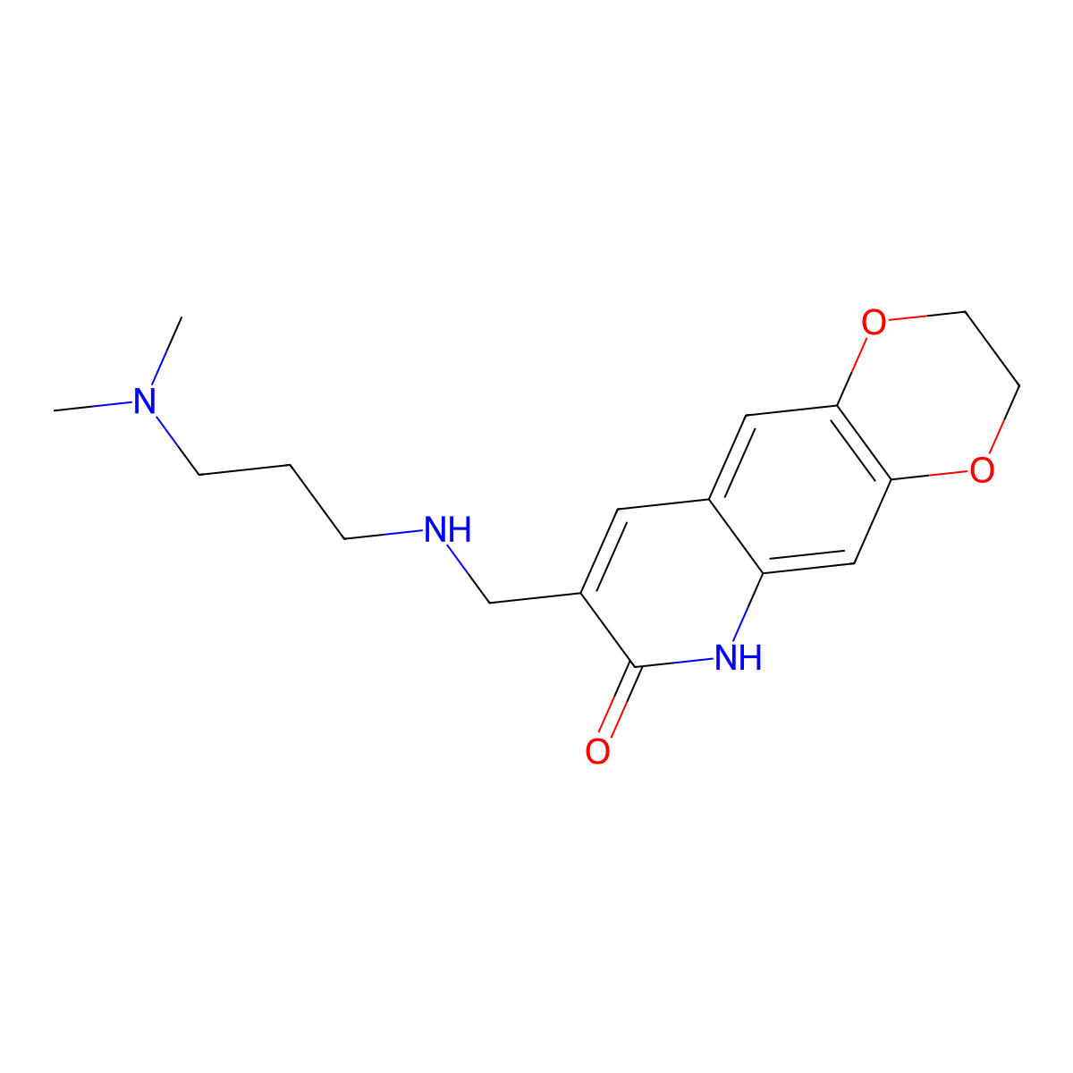 8-[(3-Dimethylamino-propylamino)-methyl]-2,3-dihydro-6H-[1,4]dioxino[2,3-g]quinolin-7-one molecular structure, CAS 484026-09-7