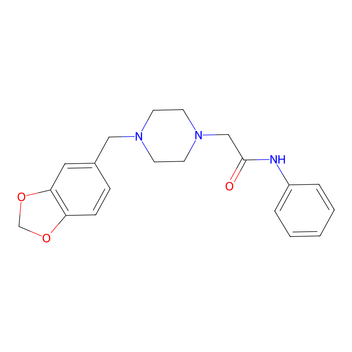 2-[4-(1,3-benzodioxol-5-ylmethyl)piperazin-1-yl]-N-phenylacetamide molecular structure, CAS 484027-59-0