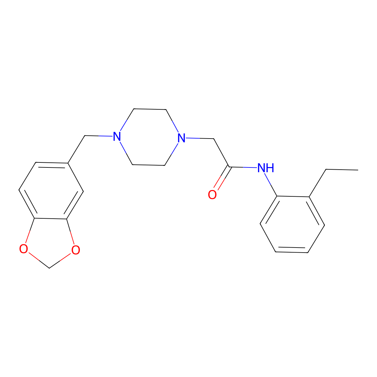 2-[4-(1,3-benzodioxol-5-ylmethyl)piperazin-1-yl]-N-(2-ethylphenyl)acetamide molecular structure, CAS 484027-61-4
