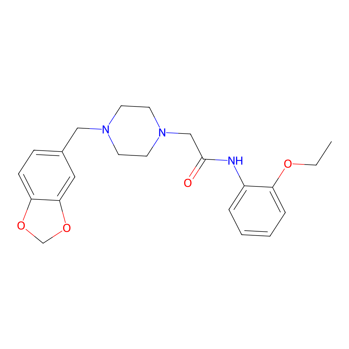 2-[4-(1,3-benzodioxol-5-ylmethyl)piperazin-1-yl]-N-(2-ethoxyphenyl)acetamide molecular structure, CAS 484027-71-6