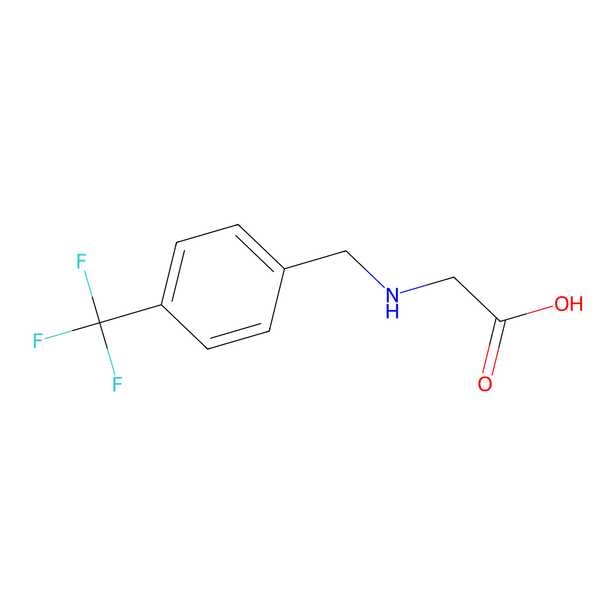 Glycine, N-[[4-(trifluoromethyl)phenyl]methyl]- molecular structure, CAS 484033-15-0