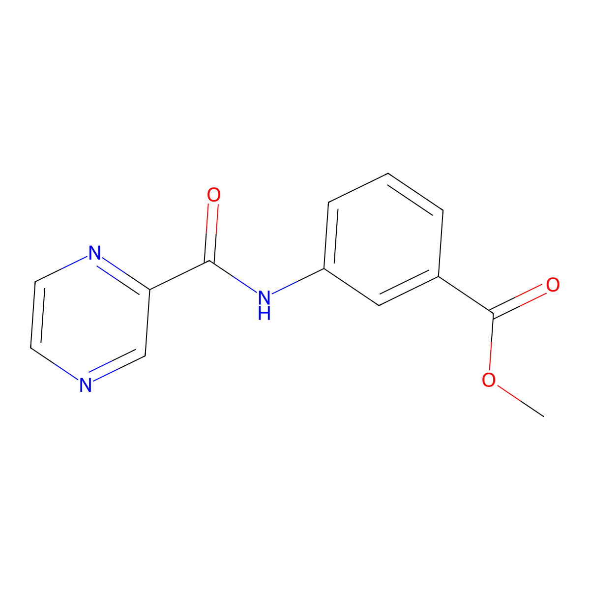 Methyl 3-(pyrazine-2-carbonylamino)benzoate molecular structure, CAS 484039-06-7