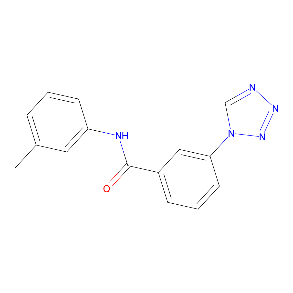N-(3-methylphenyl)-3-(tetrazol-1-yl)benzamide molecular structure, CAS 484039-40-9