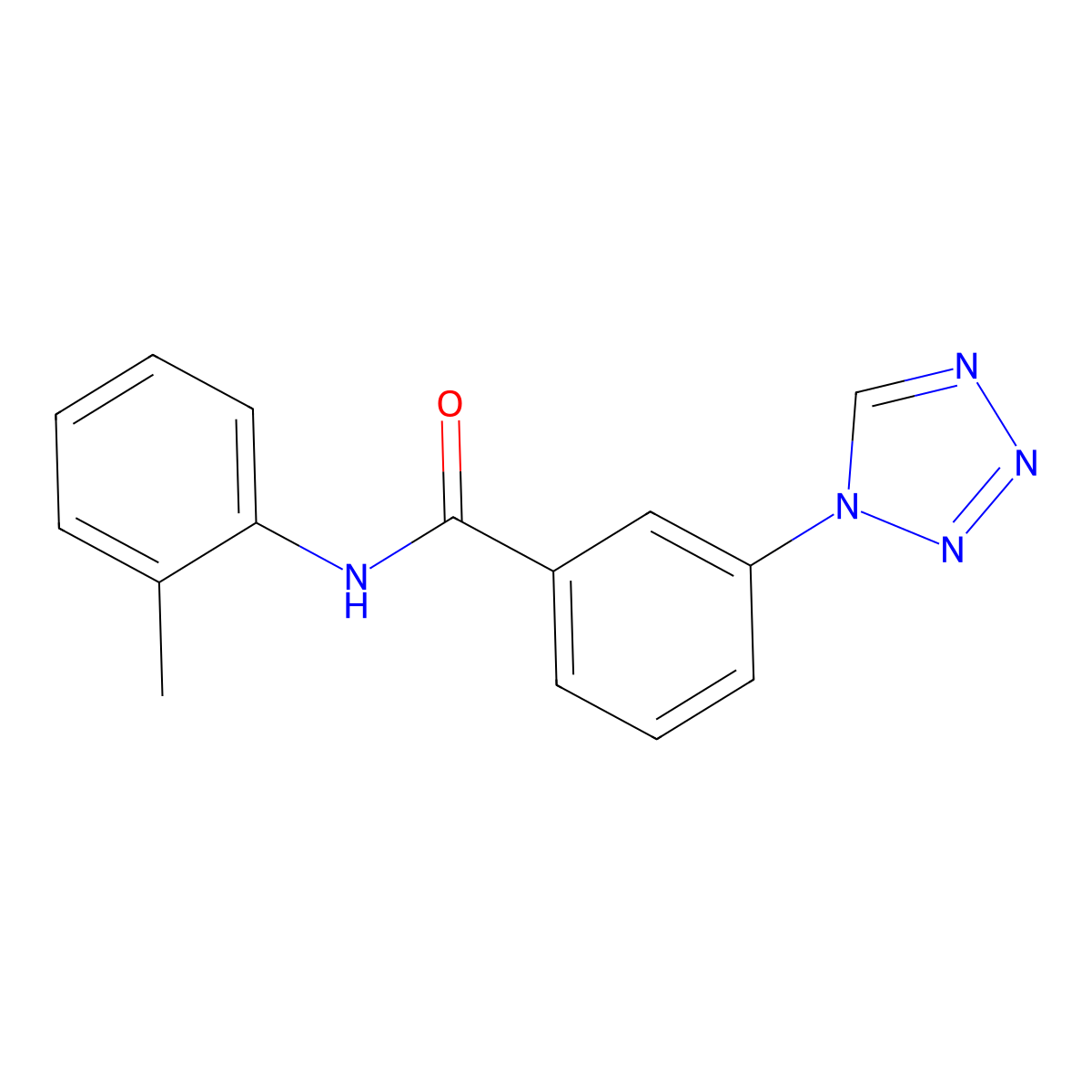 N-(2-methylphenyl)-3-(tetrazol-1-yl)benzamide molecular structure, CAS 484039-41-0